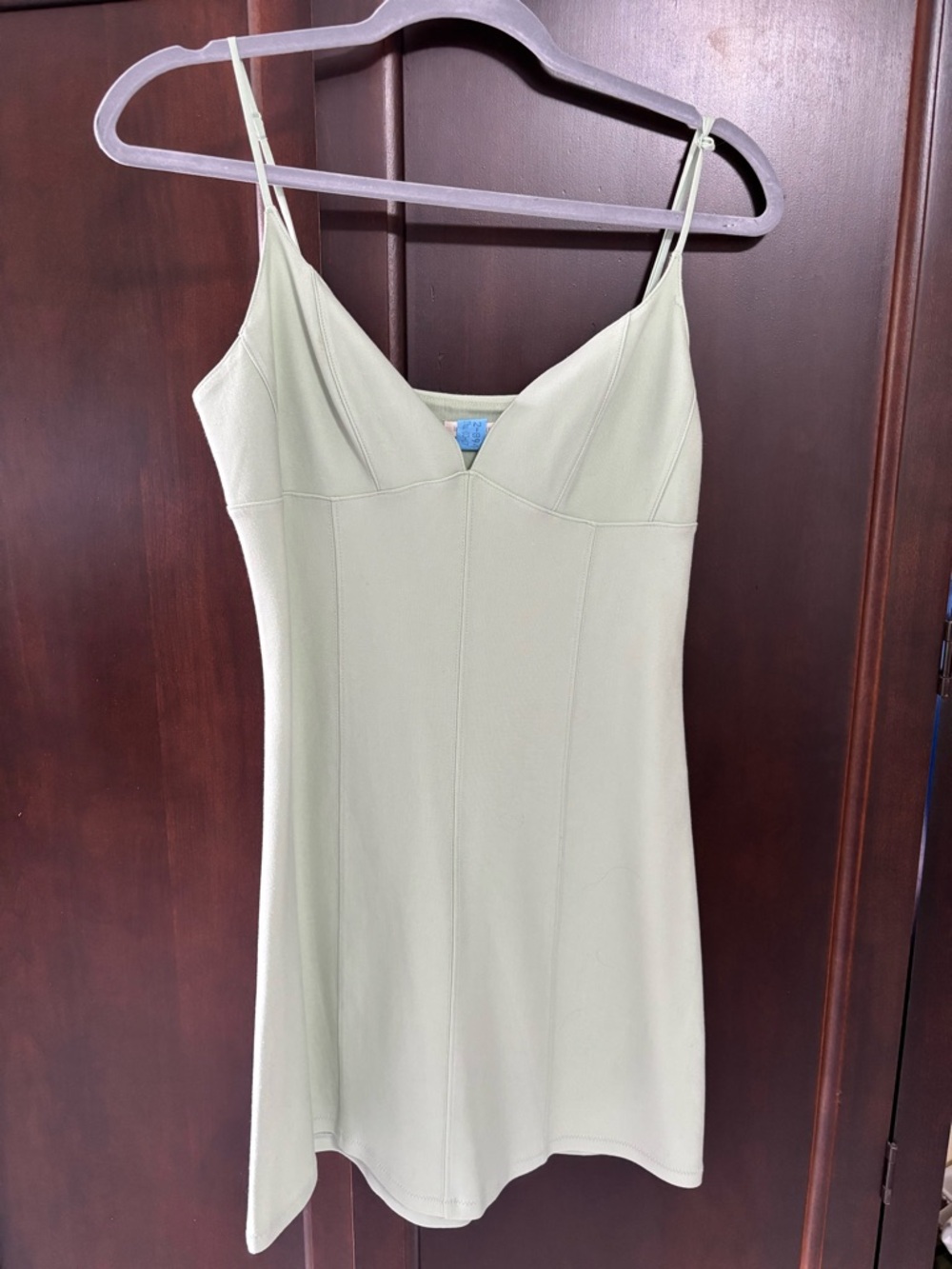 Urban Outfitters Light Sage Green Slip Dress with Spaghetti Straps